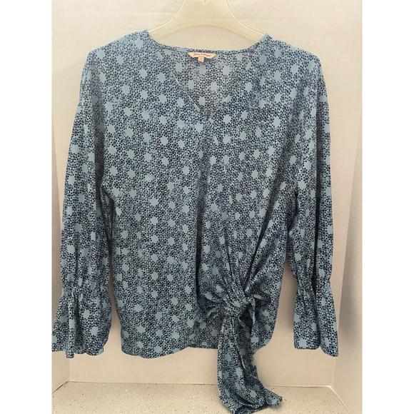 Juicy Couture Tops - Juicy Couture Blue Geometric Size Small Women Bell Sleeve Top
